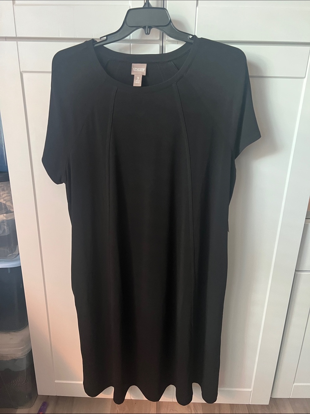 Chico's Black Short Sleeve Shift Tunic Dress